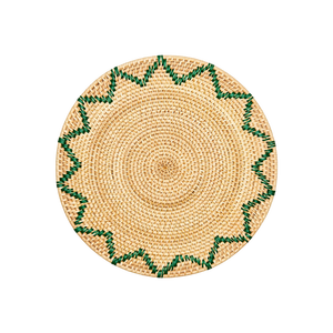 Mantel Individual de Mimbre de Ratán Clásico Zig Zag Ecológico de Alta Calidad, 400 mm de Diámetro, Tejido a Mano, Color Personalizado, la Mejor Opción - Product Image 1