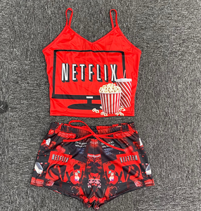 Cartoon Character Plus Size Ladies <b>Summer</b> Two-Piece Short Set <b>Pyjamas</b> with Elastic Waist High-Waisted Worsted Fabric Sleepwear - Product Image 6