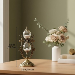 Minuteur à sable de style luxueux en laiton et verre finition or, idéal pour la décoration intérieure et les cadeaux, vente en gros depuis l'Inde - Product Image 6