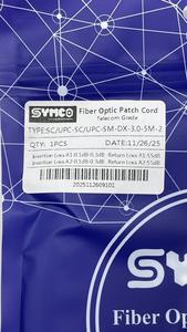 สายแพทช์ไฟเบอร์ออปติก SYMCO SC/UPC SC/UPC SM-DX-3.0-5M-2 เกรดโทรคมนาคม แบบดูเพล็กซ์ LSZH ผ่านการทดสอบจากโรงงาน 100% รับประกัน 1 ปี - Product Image 3