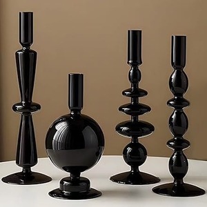 <b>Black</b> Iron Candle Holder Set Various Heights Taper Votive <b>Candlestick</b> Stand Durable Home Decor - Product Image 2