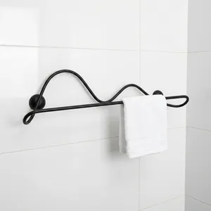 Toallero Metálico de Diseño Moderno, Soporte de Pared para Toallas de Baño, Negro Mate, Organizador Decorativo para Decoración del Hogar - Product Image 2