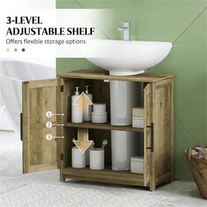 Muebles de Baño, Gabinete de Almacenamiento para Lavabo, Práctico Gabinete para Lavabo de Baño - Product Image 4