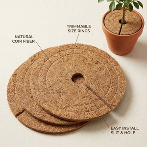 Tapis de paillage anti-mauvaises herbes pour la culture des plantes, anneau de paillage pour plantes et arbres, tapis de paillage durable en fibre de coco, fibres de coco pour l'humidification - Product Image 5