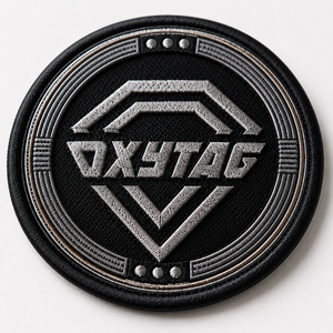 Patch brodé Oxytag rond noir en feutre non tissé, badge à coudre, patch décoratif en tissu, prix abordable, OEM personnalisé, vente en gros - Product Image 5