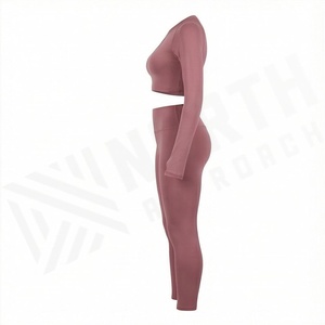 Ensemble de yoga sans couture pour femmes, vêtements de sport, cinq pièces, vêtements de gym, hauts d'entraînement, tenue de sport, vêtements athlétiques pour femmes - Product Image 3