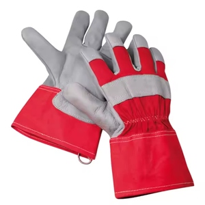 Heavy-Duty Soft Buffalo Grain <b>Leather</b> Safety Cuff Heat Resistant Anti-Slip Anti-Cut Anti-Static Gloves 11 oz Thickness - Product Image 1