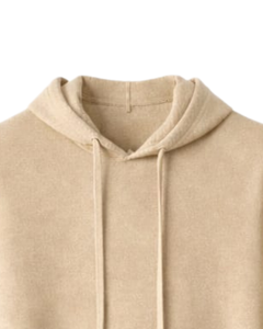 Sweat-shirt à capuche personnalisé pour homme, beige, en molleton de coton, à manches longues, décontracté, avec cordon de serrage, streetwear d'hiver - Product Image 4