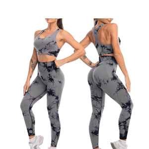 Wholesale Custom High Quality Womens Yoga Set Sublimation Printed Tummy Control Leggings & Fitness Bra - Product Image 4