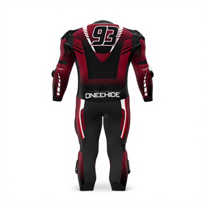 Traje de cuero prémium para hombre, mono de moto de una pieza para carreras con protectores, ideal para el día de pista, con joroba - Product Image 2