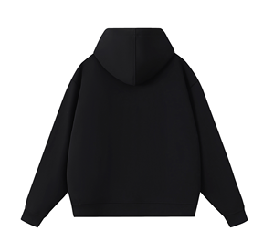 Sudadera con capucha de cuello alto y cremallera para hombre, talla grande, 100% algodón polar, gruesa, holgada, para invierno - Product Image 4