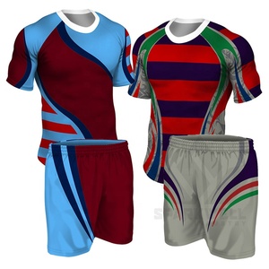 Ensemble de maillots de rugby personnalisés imprimés numériquement, noir et vert, sans manches, respirant, anti-humidité, uniformes d'équipe athlétique pour adultes, devant - Product Image 5