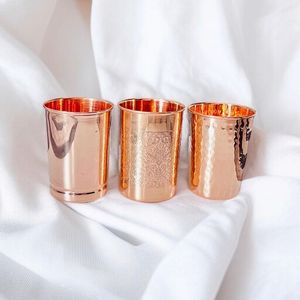 Copper Drinking Cups Set Of 2 Modern Straight Design Indoor Use Metal Finish - Product Image 4