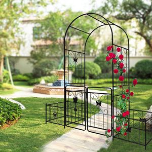 Arco da Giardino in Metallo Nero 79.5 L x 86.6 H per Piante Rampicanti, Supporto per Rose, Traliccio, Recinzione di Qualità - Product Image 6
