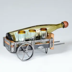 Soporte de Metal para Botellas de Vino Hecho a Mano de Lujo, Soporte Decorativo de Mesa para Hogares Modernos, Soporte de Metal Premium para Botellas al por Mayor - Product Image 1