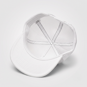 Casquette Trucker en Maille Blanche avec Logo Brodé 3D en Relief Personnalisé, 6 Panneaux Structurés, Visière Plate, Chapeau Snapback, Style Western Streetwear Baseball OEM - Product Image 6
