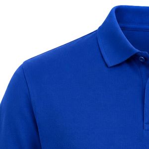 Royal Blue Short Sleeve Polo Tee with Small JJ Embroidered Logo on Front Chest Only Blank Back Classic Collar Button Placket - Product Image 4