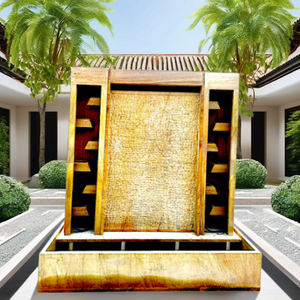 Fuente de Mármol Dorado para Aplicaciones en Exteriores, Jardín, Lago, Parque, Hotel, Villa, Patio y Más - Product Image 4