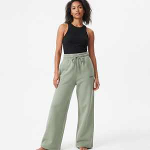 Pantalones deportivos personalizados para mujer, pantalones anchos de moda urbana, pantalones deportivos de algodón de alta calidad para mujer - Product Image 1