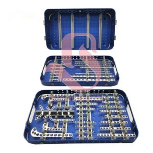 Kit de plaques de fixation et de vis osseuses en acier inoxydable pour orthopédie vétérinaire BISONS Wholesale |   Ensemble d'implants chirurgicaux pour animaux (chien/chat) certifié CE - Product Image 1