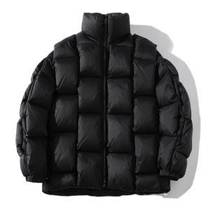 Veste matelassée à bulles, manteau d'hiver, coupe-vent, respirant, pardessus, col montant à capuche personnalisé, unisexe, matelassé, résistant à l'eau - Product Image 1
