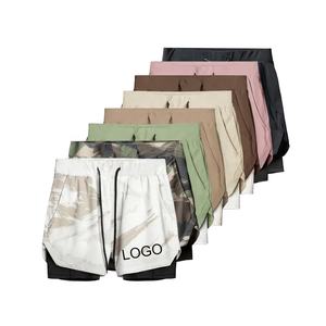 Short de musculation Double couche pour hommes, Gym, course à pied, Compression 2 en 1, Jogging court, vente en gros - Product Image 6