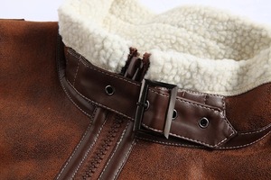 Men's Winter Reversible Varsity <b>Jackets</b> New Fashion High Quality Genuine Leather Stand Collar Breathable Streetwear Sherpa <b>Lined</b> - Product Image 5