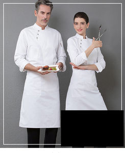 Uniforme de restaurant professionnel, vêtements de chef unisexes, uniformes de restauration, vêtements de travail unisexes, veste de chef à manches longues 100% coton - Product Image 2