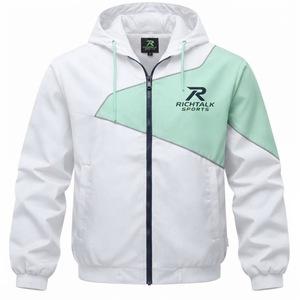 <b>Men's</b> Colorblock Hooded Bomber Windbreaker <b>Jacket</b> Lightweight Windproof <b>Casual</b> Outerwear Regular Fit <b>Summer</b> Front Logo - Product Image 1