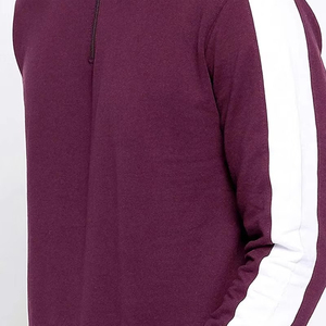 Chándal de invierno para hombre, ligero, con estampado, cierre de cremallera de un cuarto, con bolsillos laterales para correr, 100% algodón - Product Image 6