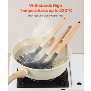 Set di 50 Utensili da Cucina Resistenti al Calore fino a 428°F, Spatole in Silicone, Cucchiai, Paletta in Legno con Supporto Tutto in Uno - Product Image 3