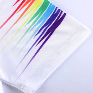 Men's White <b>Rainbow</b> Print Padel Jersey Set Short Sleeve Moisture Wicking Breathable Quick Dry Athletic Fit All Seasons - Product Image 4
