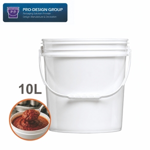 Easy Spooning 10L Food Grade Wide Open Plastic Bucket for Heavy Sauce <b>Paste</b> Restaurant Commercial Packaging Pail - Product Image 1