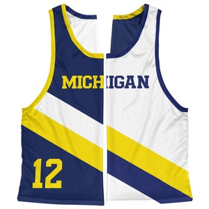 Custom Ladies Cut Racerback Lacrosse Reversible Jerseys Sublimación de jugadores profesionales 100% Poliéster Pinnies Durable Impreso - Product Image 5