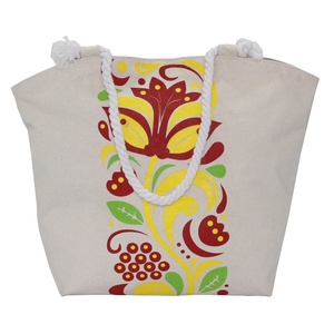 Shopping <b>Tote</b> Bag High Quality Customize Print Twisted Rope Handle Cotton Canvas Fabric Eco Friendly Beach Bag - Product Image 1