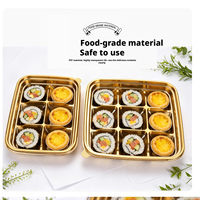 Boîte d'emballage jetable transparente en PET pour gâteaux de riz, contenants à compartiments pour plats à emporter, six, huit ou neuf compartiments disponibles