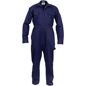Combinaison de travail ignifuge bleu marine pour homme avec bandes réfléchissantes, uniforme de sécurité haute visibilité - Product Image 4