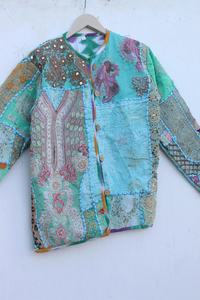 เสื้อแจ็กเก็ตแฟชั่นสไตล์โบฮีเมียนสำหรับผู้หญิงเสื้อแจ็กเก็ตผ้าปะต่อปักลายภาษาอินเดีย - Product Image 5