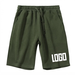 Pantalones Cortos de Algodón de Color Sólido para Hombre con Cintura Ajustable con Cordón y Bolsillos, Ropa Casual, Tejido Transpirable, con Logotipo - Product Image 1