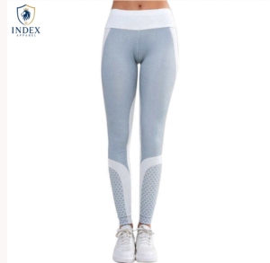 Leggings Deportivos de Cintura Alta para Mujer, Marca Index Apparel, con Patrón Geométrico, Elásticos, para Yoga y Entrenamiento - Product Image 1