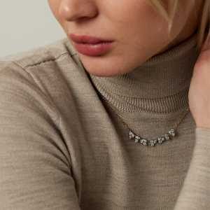 Lab Grown Diamond Curb Chain <b>Choker</b> Multi Shape Wholesale 14k 18k Solid Gold Pear Marquise Round Cut Prong Set 18 Inch Necklaces - Product Image 4