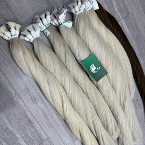 Extensión de cabello humano sin procesar Cabello indio sin procesar Natural sedoso recto a granel - Product Image 1