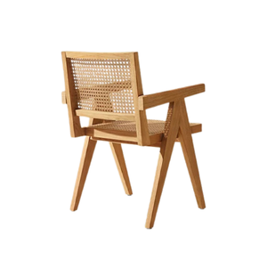 Modern <b>Teak</b> Garden <b>Chair</b> Rattan Woven Armchair Outdoor Patio Seating for Villa Hotel Courtyard - Product Image 6