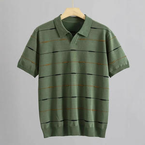 เสื้อยืดโปโลคอวี แขนสั้น ลายเส้น สำหรับผู้ชาย ฤดูใบไม้ผลิ ฤดูร้อน ผ้าไม่หด ใส่สบาย ระบายอากาศได้ดี - Product Image 5