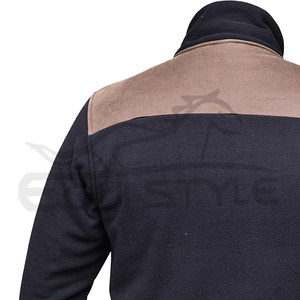 Veste polaire bleue pour homme, col montant, fermeture éclair, manches longues, coupe-vent, chaude, décontractée, entièrement zippée, pour l'hiver - Product Image 5