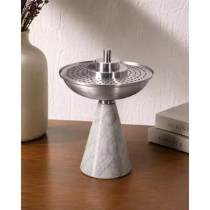 Stone Style Resin <b>Cone</b> <b>Incense</b> <b>Burner</b> with Black Metal Top Aromatherapy Diffuser for Home Decor All-Season Use Bakhoor <b>Burner</b> - Product Image 6