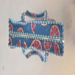 Bolso Tote Acolchado de Algodón con Patrón Geométrico y Cierre de Cremallera, Bolso para Compras y Viajes - Product Image 2