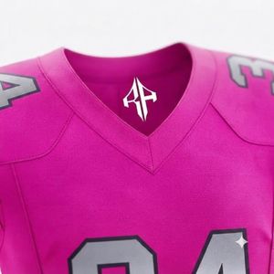 Uniforme de football américain à col en V, imprimé par sublimation, coupe régulière, 100% polyester, qualité supérieure pour hommes - Product Image 6