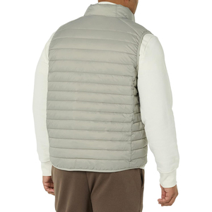 Chaleco Acolchado Gris Claro para Hombre al por Mayor, Cuello Alto, Cierre de Cremallera, Cortavientos, Ropa Exterior Casual, Relleno de Poliéster, Largo Regular - Product Image 4