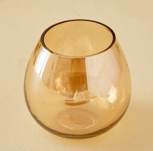 Portavelas de Cristal Ámbar Moderno con Asa de Metal Dorado, Ecológico, Sin Plomo, Hecho a Mano, Decorativo para Navidad y Pascua - Product Image 4